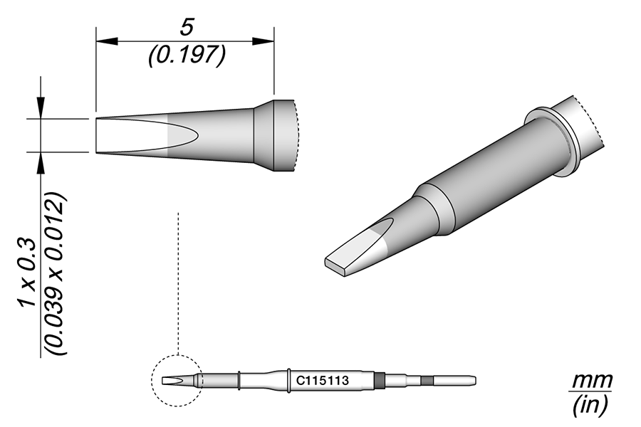 C115113 - Chisel Cartridge 1 x 0.3